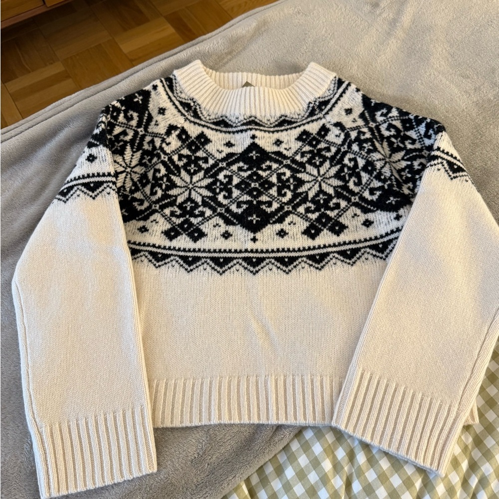 J. Crew fair isle mockneck wool sweater